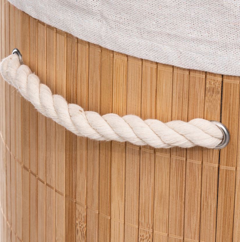 Round Bamboo Laundry Basket