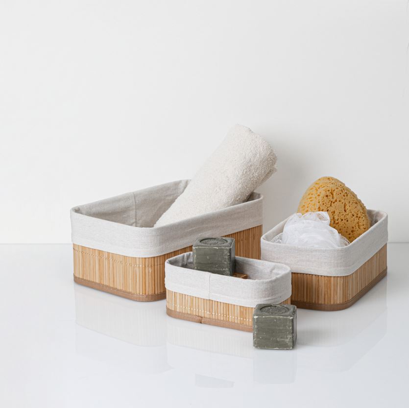 Natural Bamboo Basket Set 3pc