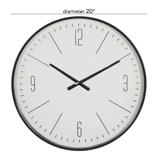 Black & White Clock 20in 