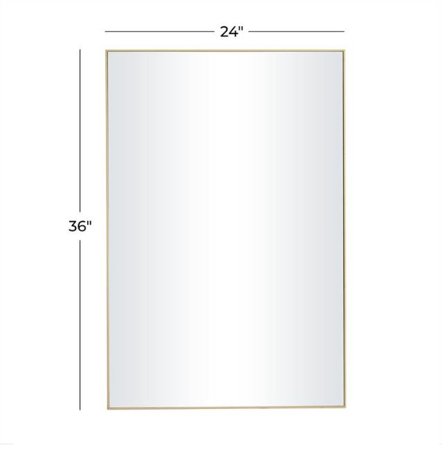 Rectangle Wall Mirror Gold 24inx36in