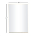 Rectangle Wall Mirror Gold 24inx36in