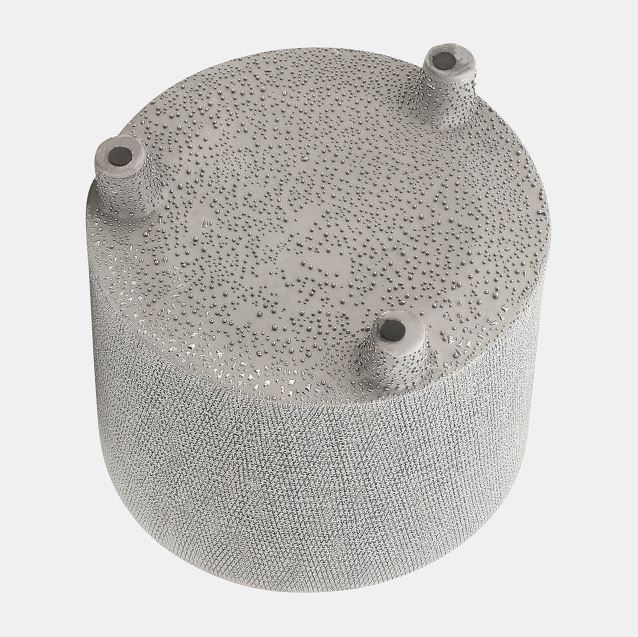 Ceramic Scratched Planter Silver 8in