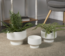 Groovy Geo Planter White 8in