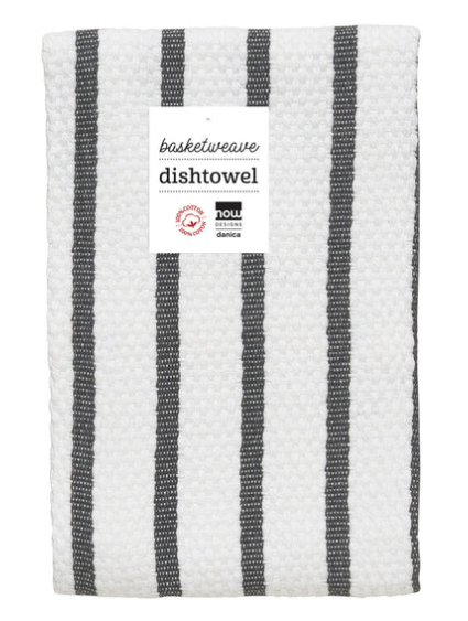 Basketweave Dishtowel Black