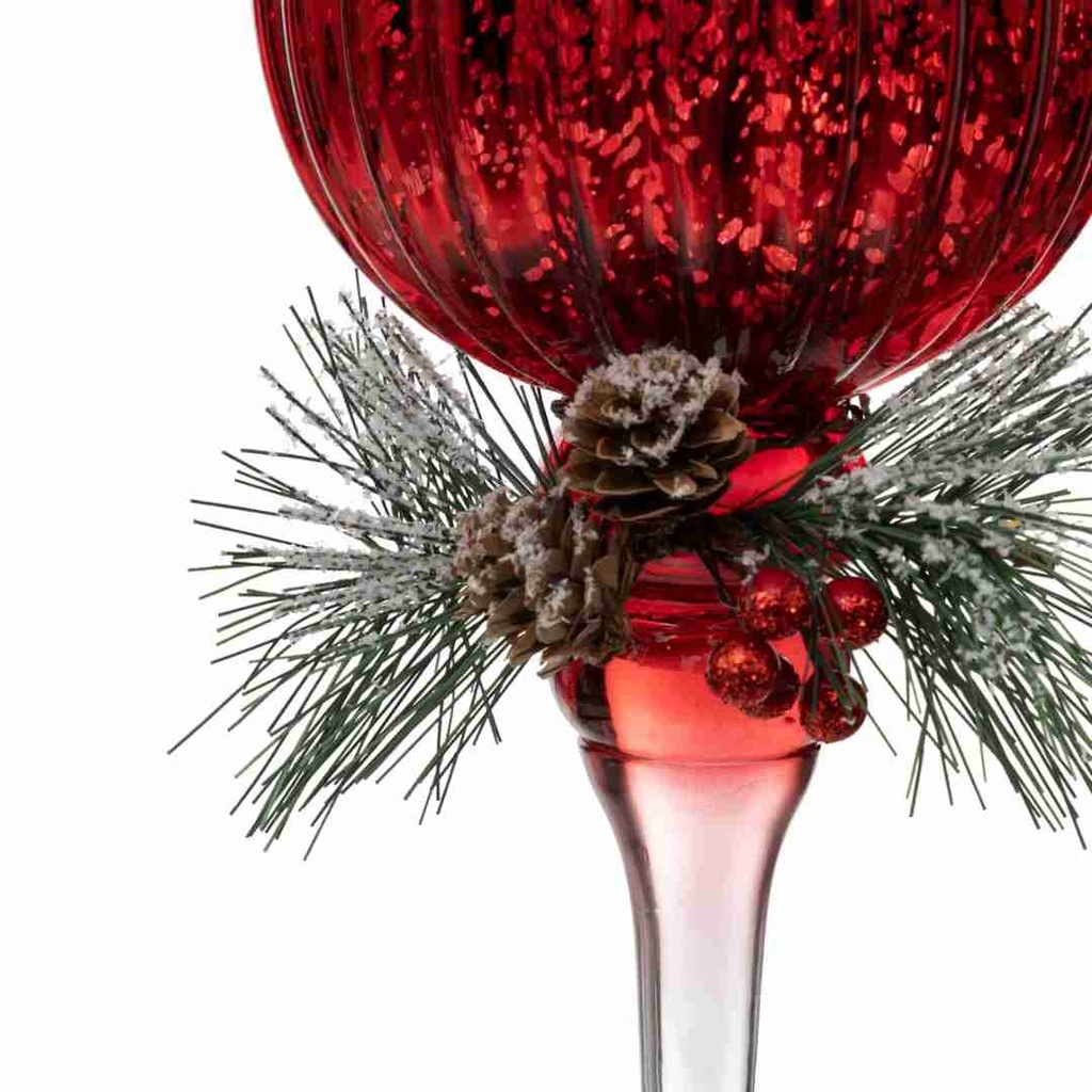 Ruby Christmas Candle Holder Set of 3
