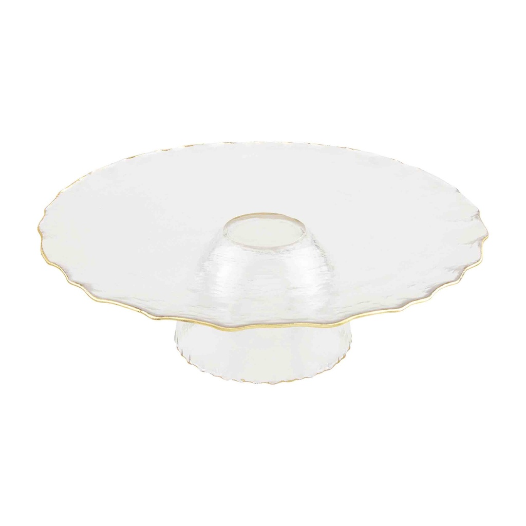 Gold Edge Pedestal Chip & Dip Server