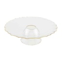 Gold Edge Pedestal Chip & Dip Server