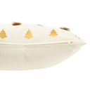 Christmas Tree Tassels Pillow Cream Gold 18in