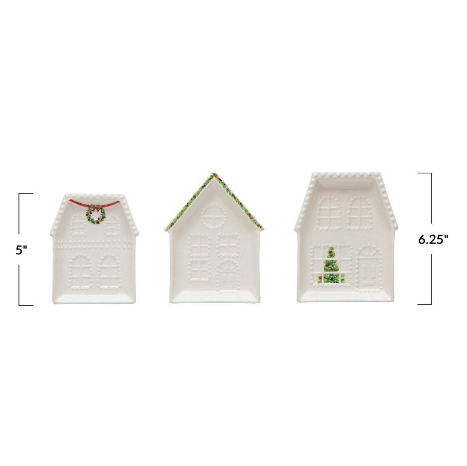 Embossed Stoneware House Plate