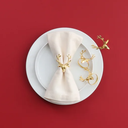 Golden Stag Napkin Ring Gold 4pc