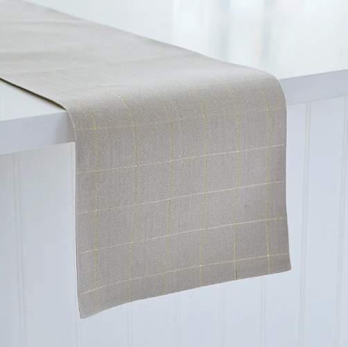 Soft Check Table Runner Natural
