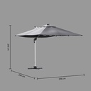 Equador Slate Grey Outdoor LED Umbrella 10x10ft (PART)
