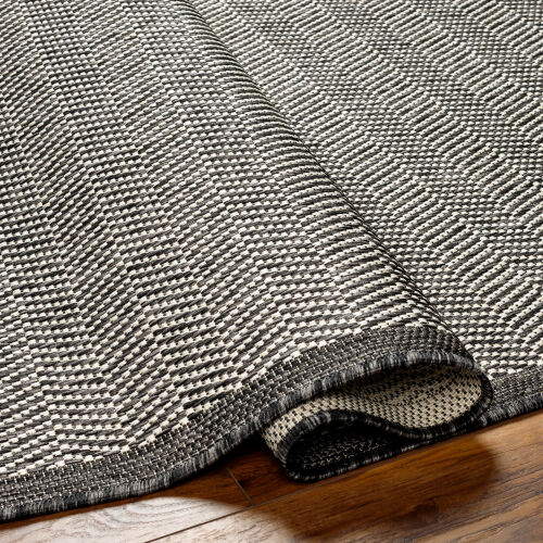 Ravello Indoor Outdoor Rug Black & Ivory 8x10ft