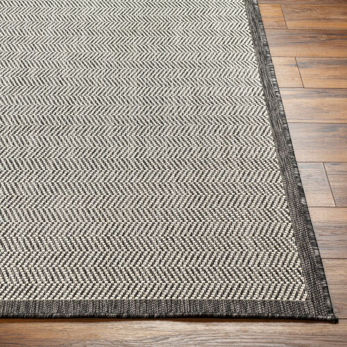 Ravello Indoor Outdoor Rug Black & Ivory 8x10ft