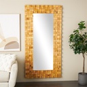 Dimensional Wood Mosaic Floor Mirror 36in x 72in