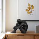 Sitting Man Figurine Bronze 16in