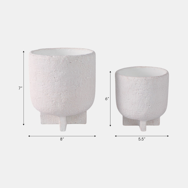 Modern Textured Footed Planter 7in