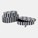 Oval Checkered Box Blue 10in