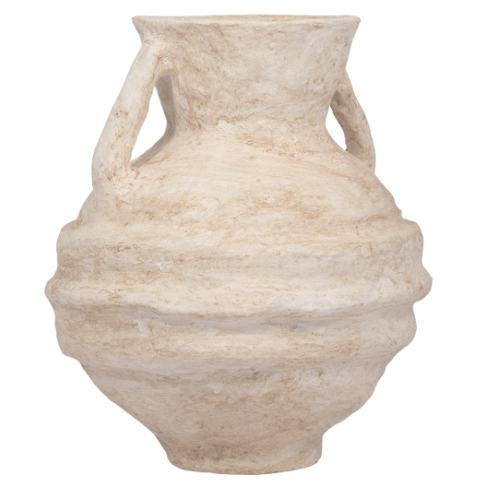 Paper Mache Vase With Handles 14in