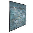 Dark Blue Abstract Textured Canvas Art 47x59in