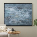 Dark Blue Abstract Textured Canvas Art 47x59in