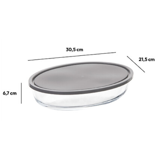 Keepeat Glass Dish Oval 12x8in