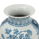 Floral Vase Blue & White 8.7in