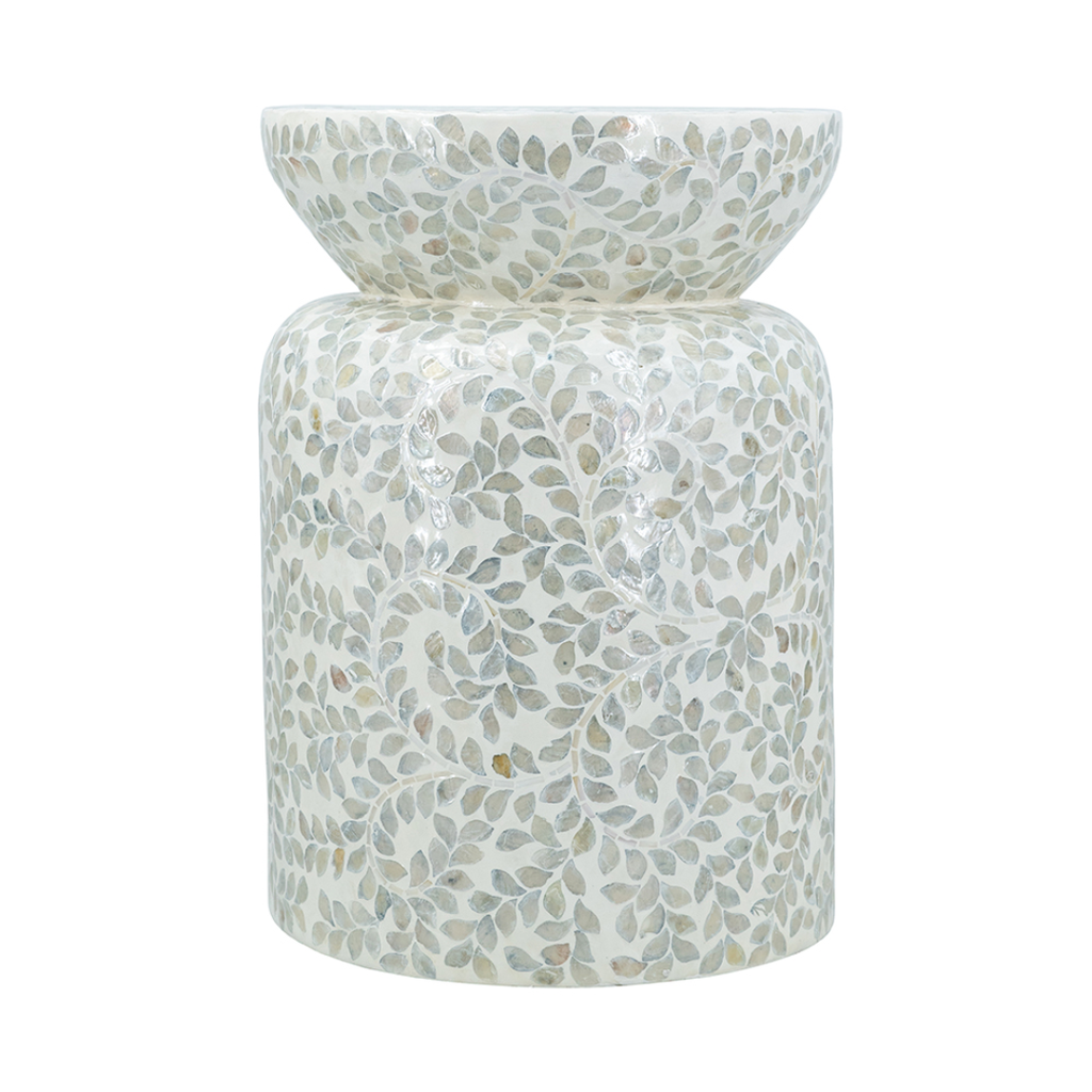 Vine Capiz Shell Accent Stool 14inx20in
