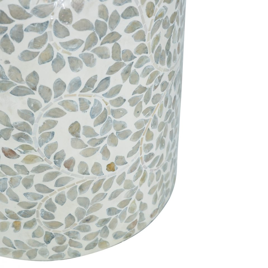 Vine Capiz Shell Accent Stool 14inx20in