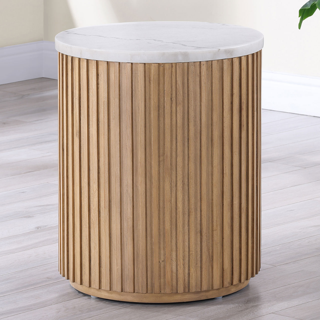 Colvin Marble End Table Brown