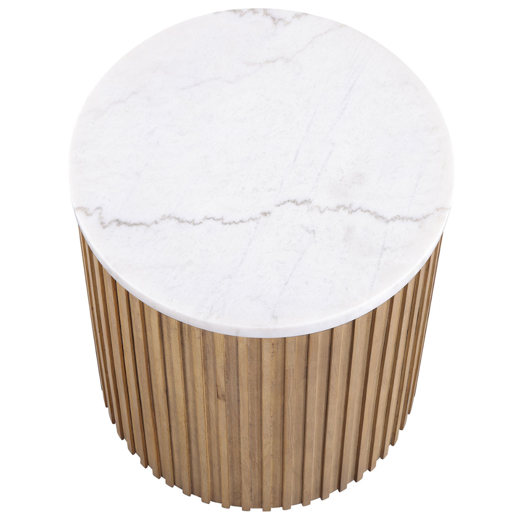 Colvin Marble End Table Brown