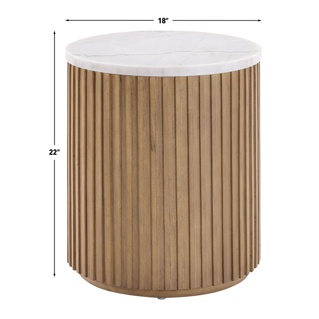 Colvin Marble End Table Brown