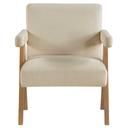 Helen Accent Chair Cream Fabric with Light Chestnut