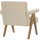 Helen Accent Chair Cream Fabric with Light Chestnut