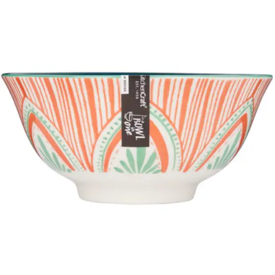 Glazed Stoneware Bowl Mixed Folk 6in.webp