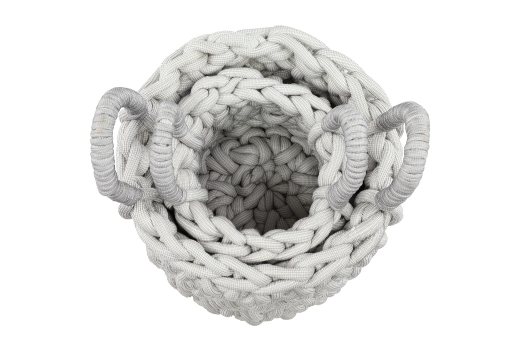 Grey Knitted Basket Small