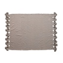 Dusty Blue Crochet Trim Throw 