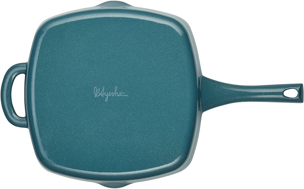 Ayesha Cast Iron Square Grill Pan Blue