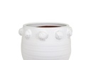 White Terra-cotta Planter with Raised Dots 10in