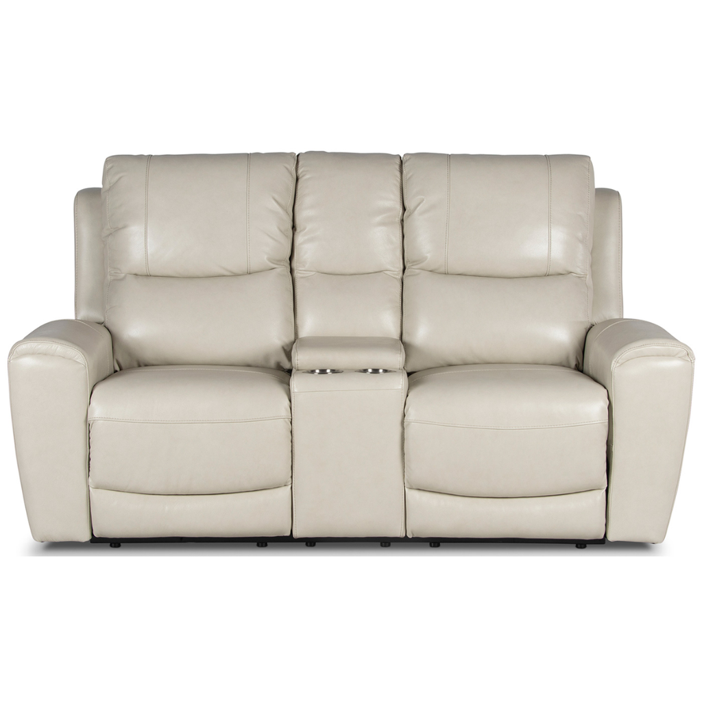 Laurel Dual-Power Reclining Console Loveseat, Ivory