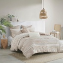 Lennon Organic Cotton Jacquard Queen Duvet cover Set