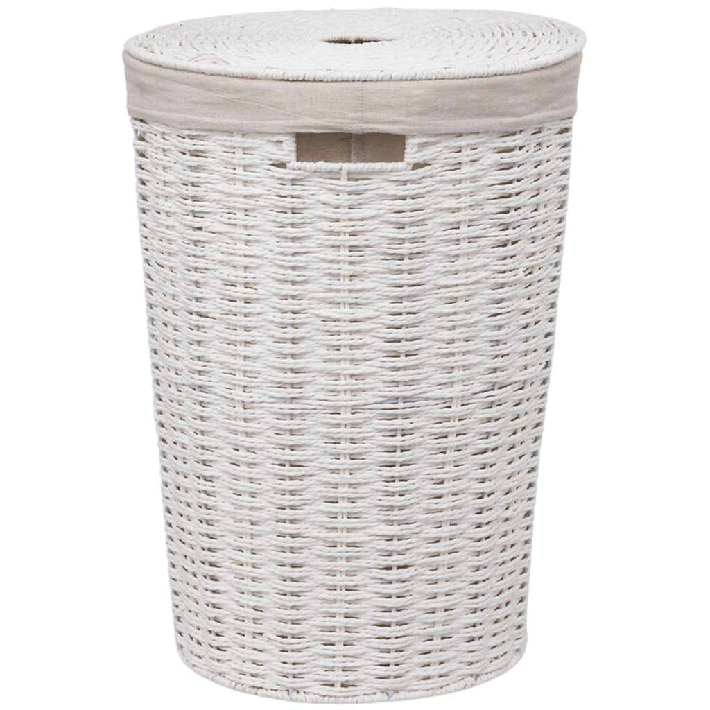 Round Laundry Basket White