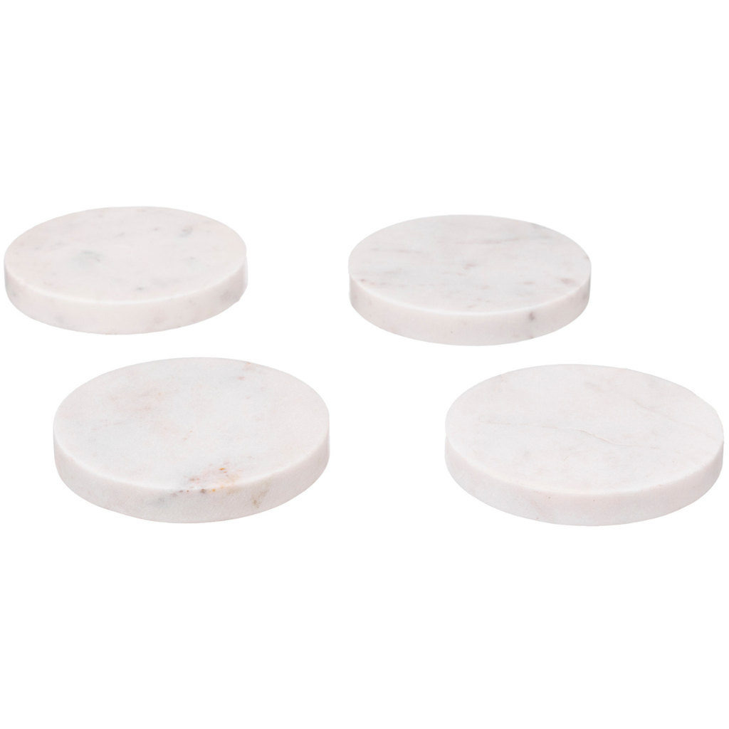 Marble Coaster White 4pc