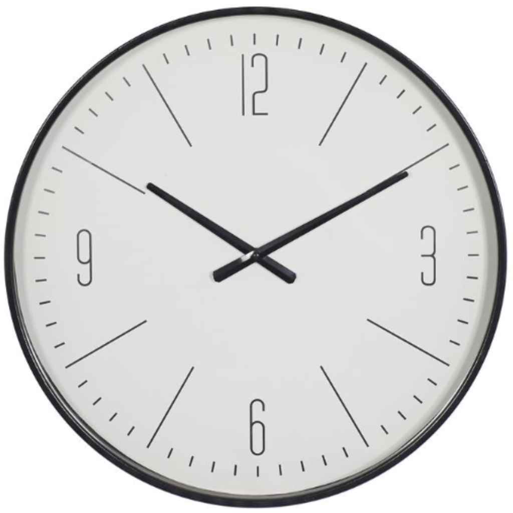 Black & White Clock 20in 