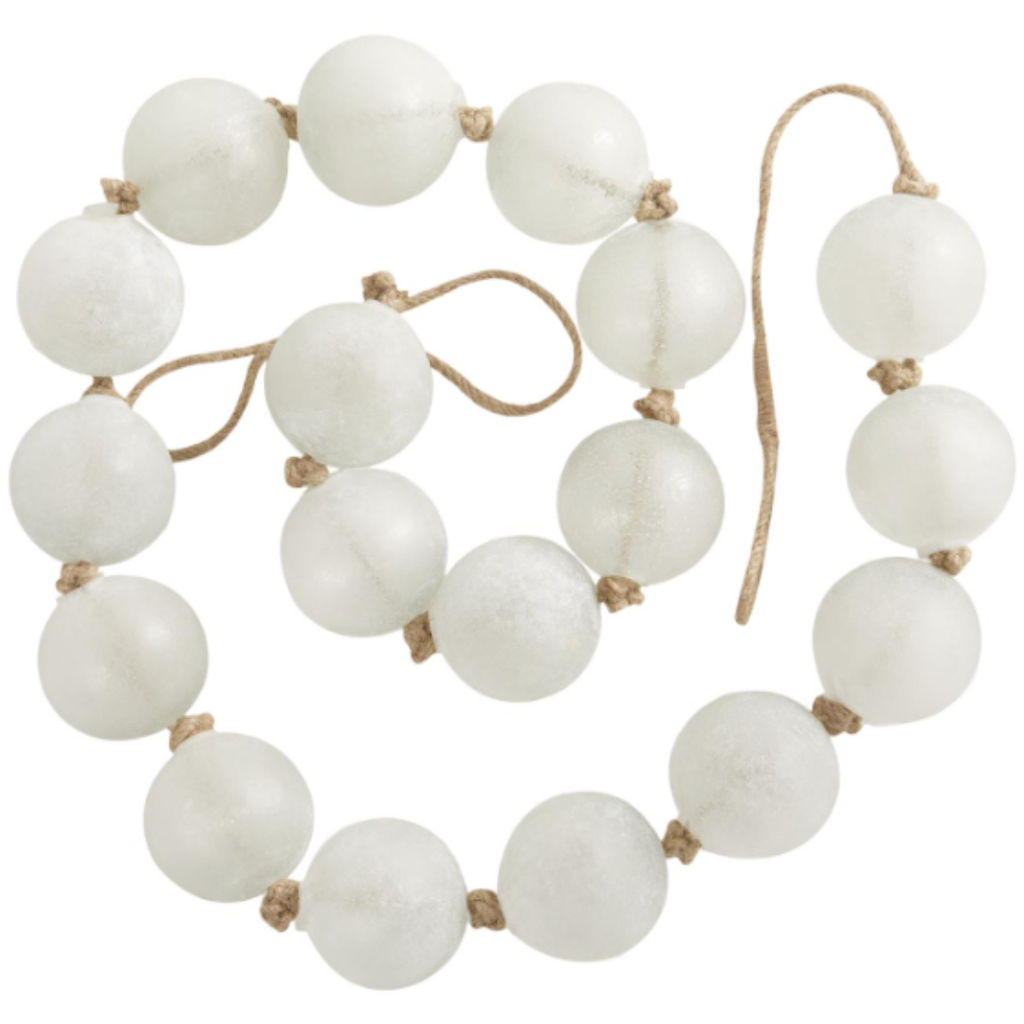 Glass Bead Garland White 91in
