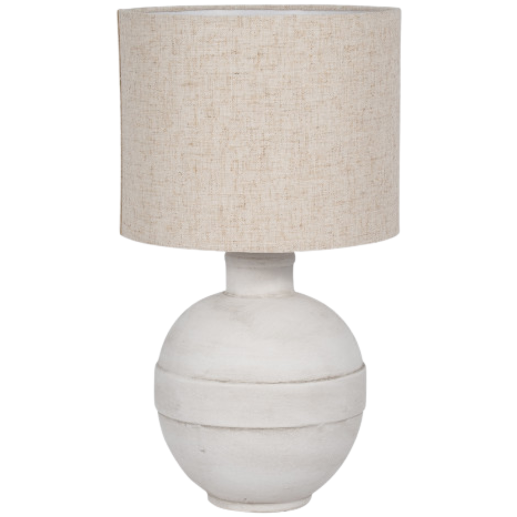 White Ceramic Table Lamp 18in