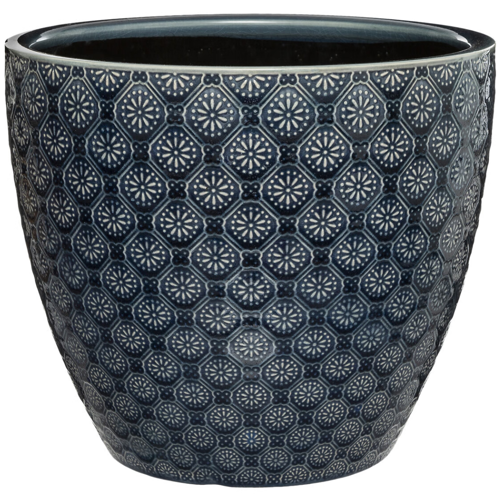 Indigo Glazed Pot 8in