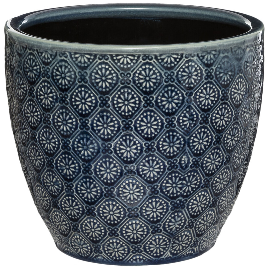 Indigo Glazed Pot 6in