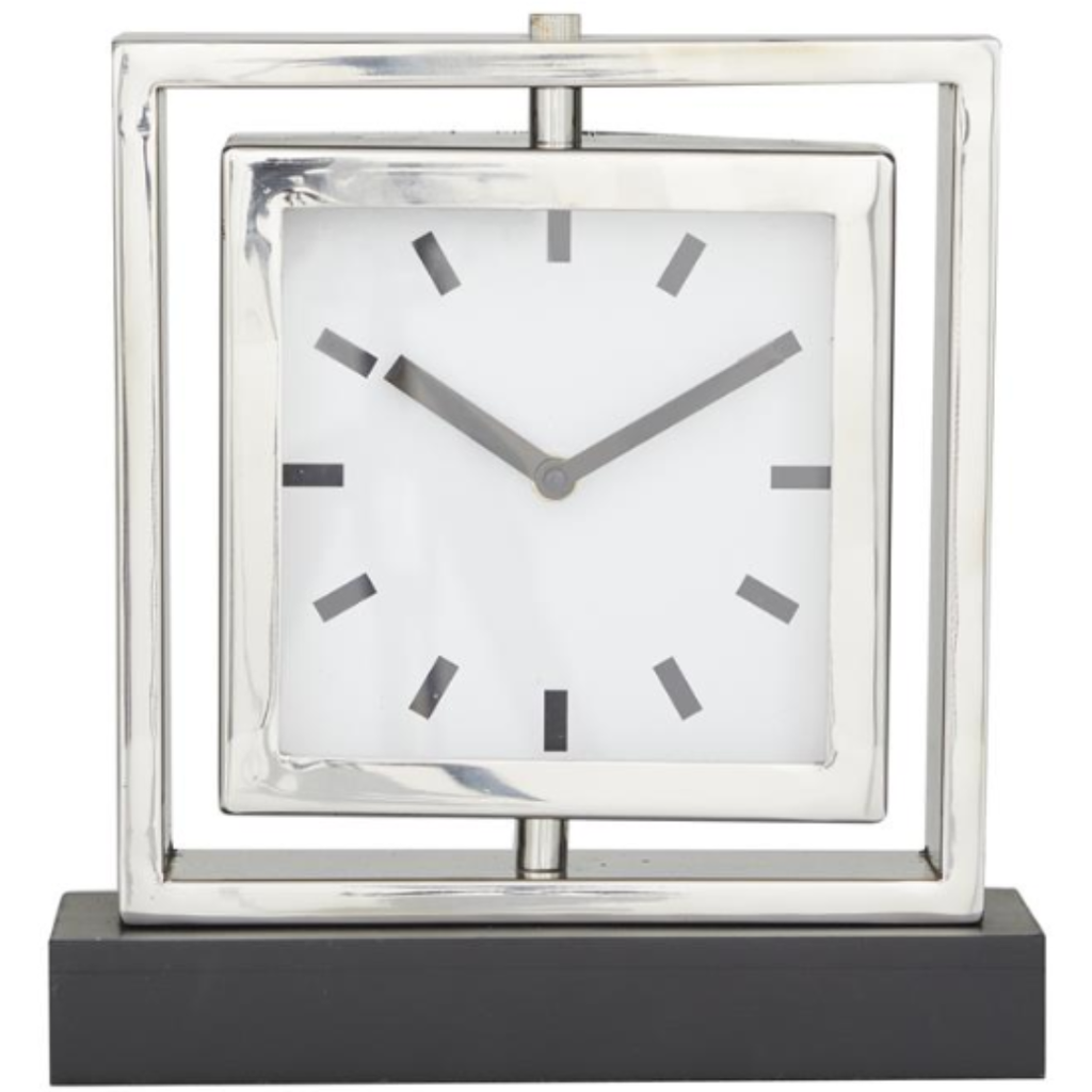 Aluminum Table Clock 9x10in