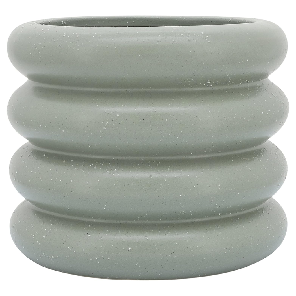 Ceramic Bibendum Planter Green 8in